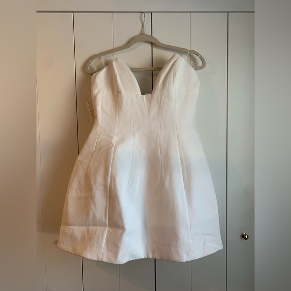 Anthropologie Bardot Mirian Strapless Hourglass Mini Dress 8 Wedding White - Picture 3 of 11